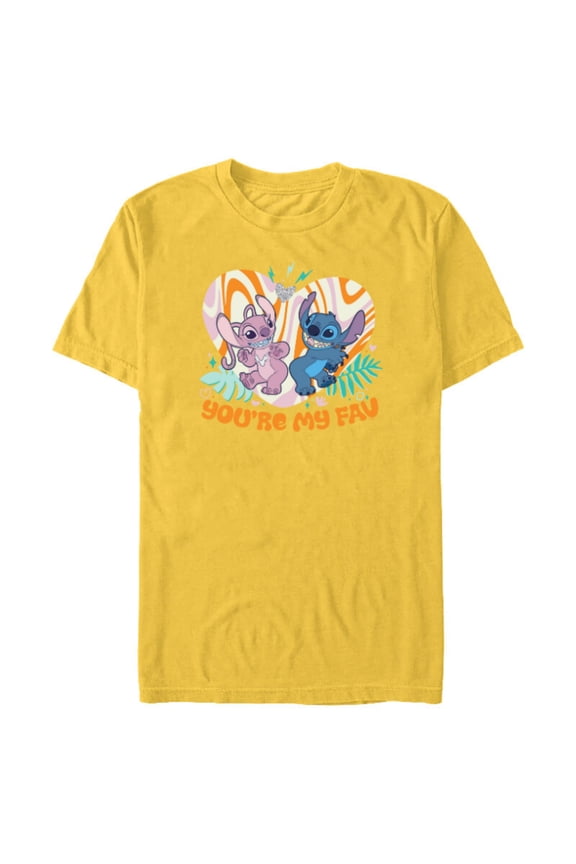 Lilo & Stitch You’re My Fave - Short Sleeve Blended T-Shirt for Adults - Customized-Yellow