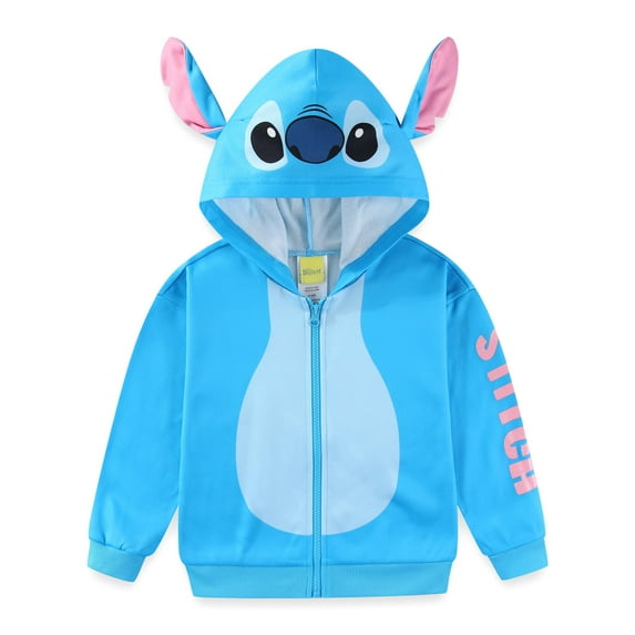 Disney Lilo & Stitch Zip Up Hoodie with Ears (Girls), Sizes 4-14