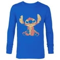 thumbnail image 1 of Disney Lilo & Stitch in Hawaiian Floral Print - Long Sleeve T-Shirt for Men - Customized-Navy, 1 of 5