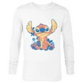 thumbnail image 1 of Disney Lilo & Stitch in Hawaiian Floral Print - Long Sleeve T-Shirt for Men - Customized-White, 1 of 5