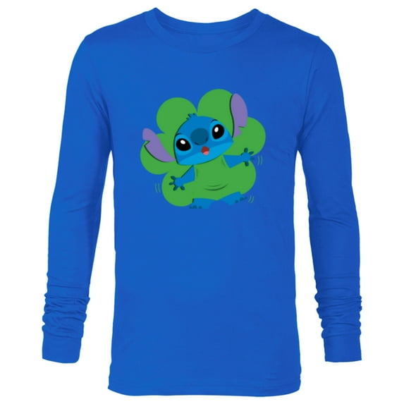 Disney Lilo & Stitch in Shamrock Happy St Patrick’s Day - Long Sleeve T-Shirt for Men - Customized-Navy