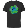 thumbnail image 1 of Disney Lilo & Stitch in Shamrock Happy St Patrick’s Day - Short Sleeve Cotton T-Shirt for Adults - Customized-Black, 1 of 5