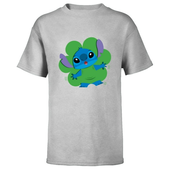 Disney Lilo & Stitch in Shamrock Happy St Patrick’s Day - Short Sleeve T-Shirt for Kids - Customized-Athletic Heather