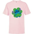 thumbnail image 1 of Disney Lilo & Stitch in Shamrock Happy St Patrick’s Day - Short Sleeve T-Shirt for Kids - Customized-Soft Pink, 1 of 5