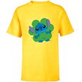 thumbnail image 1 of Disney Lilo & Stitch in Shamrock Happy St Patrick’s Day - Short Sleeve T-Shirt for Kids - Customized-Yellow, 1 of 5