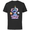 thumbnail image 1 of Disney Lilo & Stitch with Scrump Big Shiny Birthday Crew - Short Sleeve Cotton T-Shirt for Adults - Customized-Black, 1 of 5