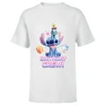 thumbnail image 1 of Disney Lilo & Stitch with Scrump Big Shiny Birthday Crew - Short Sleeve T-Shirt for Kids - Customized-White, 1 of 5