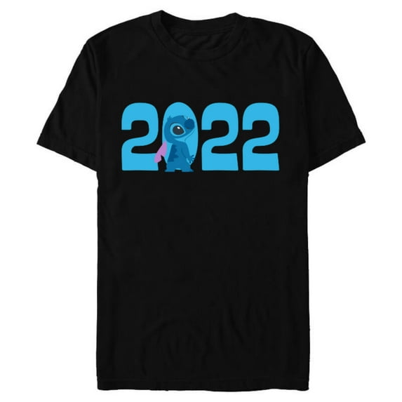 Disney Lilo and Stitch 2022 New Year’s Eve Standard - Short Sleeve Blended T-Shirt for Adults – Customized-Black