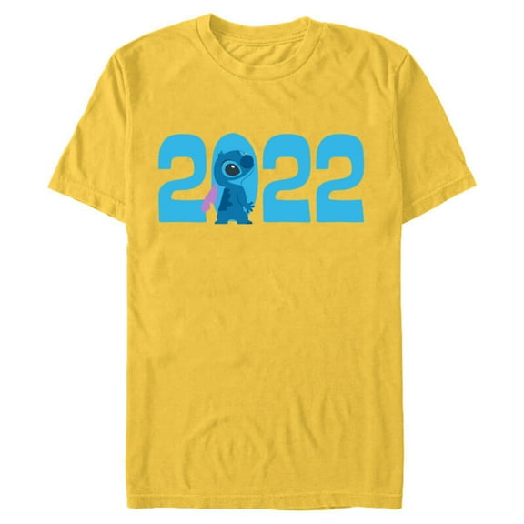 Disney Lilo and Stitch 2022 New Year’s Eve Standard - Short Sleeve Blended T-Shirt for Adults – Customized-Yellow