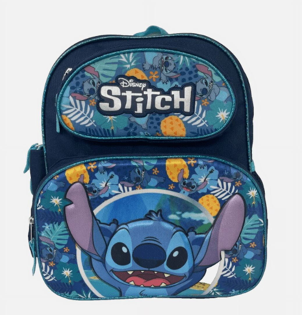 Disney Lilo and Stitch 3D Embossed School Backpack 12 inch Blue