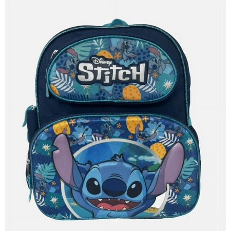 Disney Lilo and Stitch 3D Embossed School Backpack 12 inch Blue