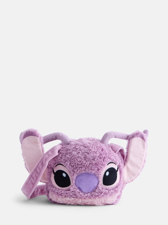 Lilo and Stitch Girls Angel Plush Crossbody Bag, Pink