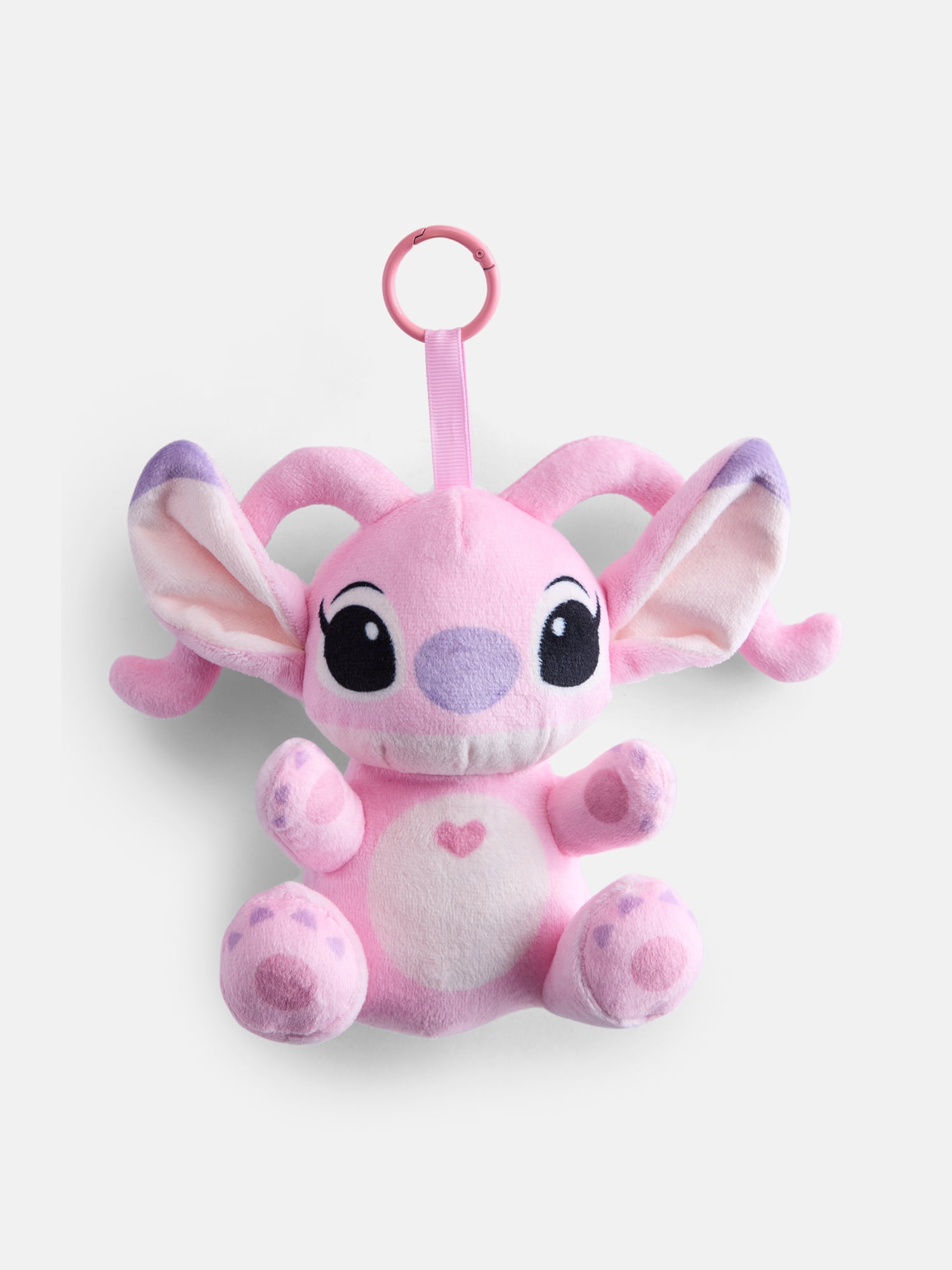 Disney Lilo and Stitch Girls Angel Plush Keychain, Pink