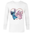 thumbnail image 1 of Disney Lilo and Stitch Angel Heart Kisses - Long Sleeve T-Shirt for Men -Customized-White, 1 of 5