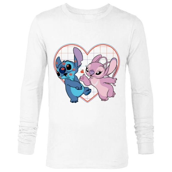 Disney Lilo and Stitch Angel Heart Kisses - Long Sleeve T-Shirt for Men -Customized-White