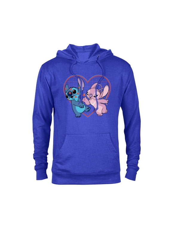 Lilo and Stitch Angel Heart Kisses - Pullover Hoodie for Adults -Customized-Royal Heather