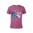 thumbnail image 1 of Disney Lilo and Stitch Angel Heart Kisses - Short Sleeve Blended T-Shirt for Adults -Customized-Berry Snow Heather, 1 of 4