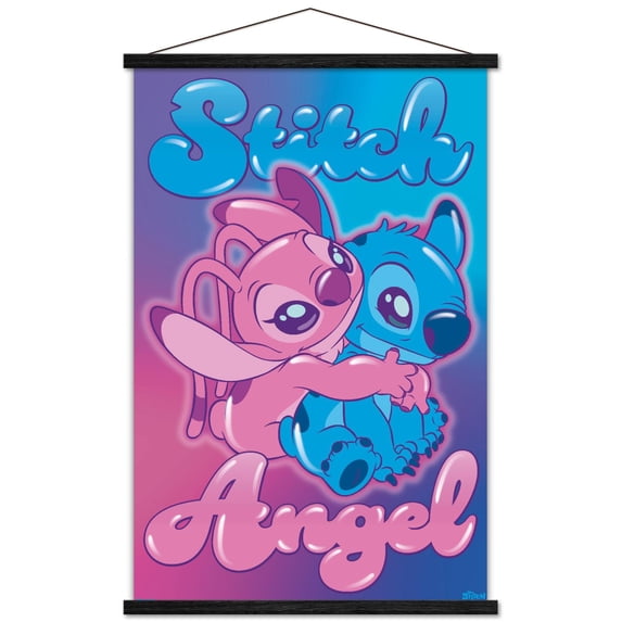 Disney Lilo and Stitch - Angel and Stitch Hug Wall Poster with Magnetic Frame, 22.375" x 34"