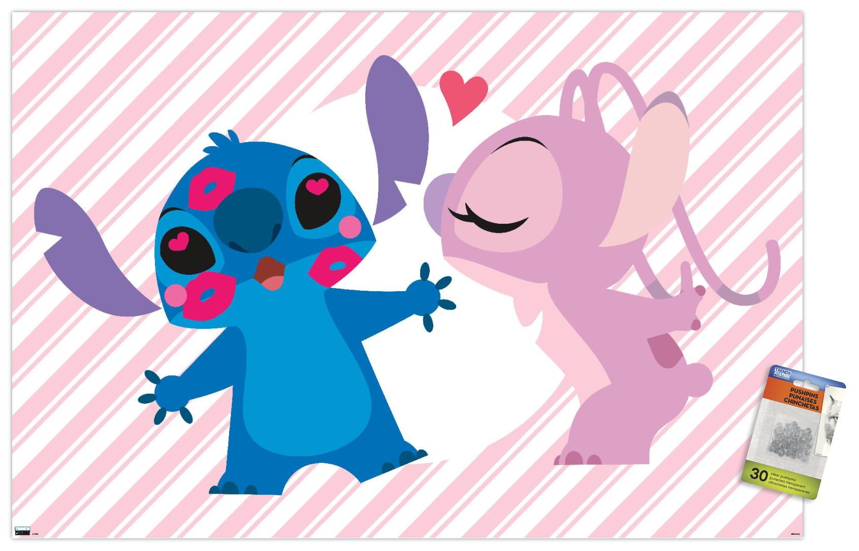 Disney Lilo and Stitch - Angel and Stitch Wall Poster with Pushpins,  22.375 x 34