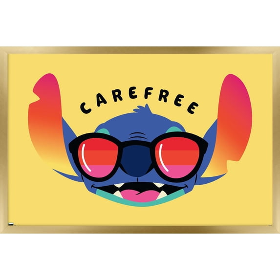 Disney Lilo and Stitch - Carefree Wall Poster, 22.375" x 34" Framed