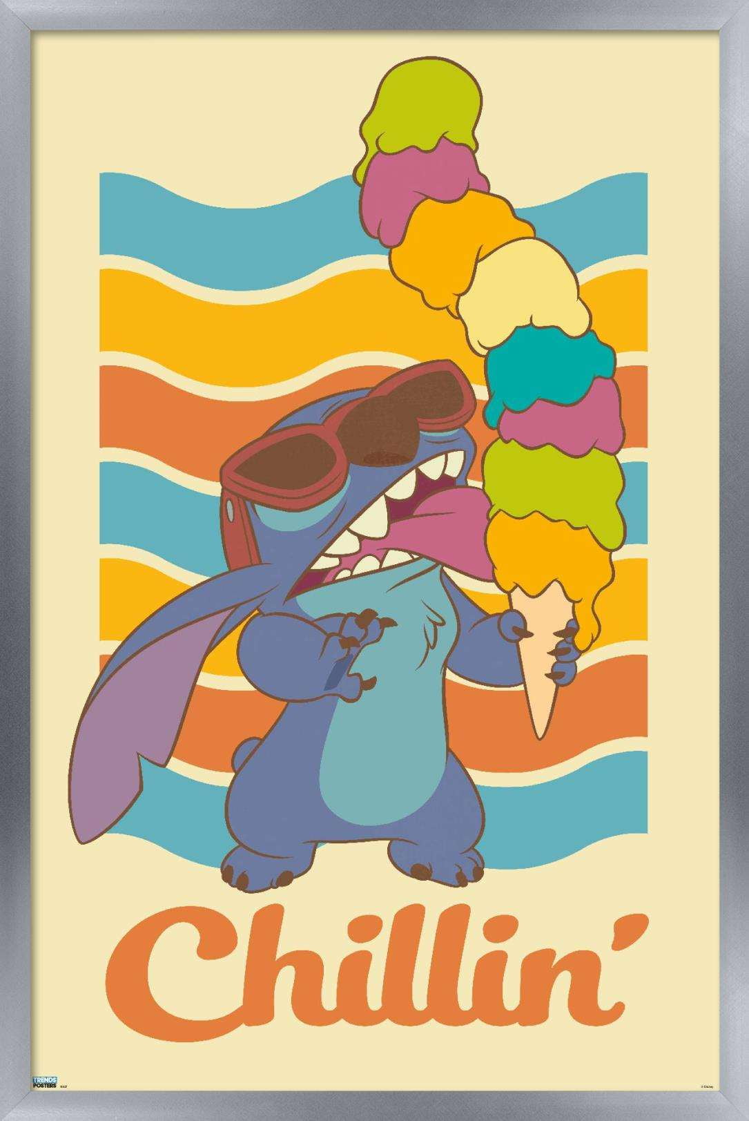 Disney Lilo and Stitch - Chillin Wall Poster, 22.375" x 34", Framed