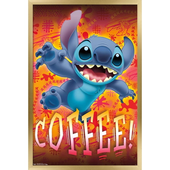 Disney Lilo and Stitch - Coffee Wall Poster, 22.375" x 34", Framed ...