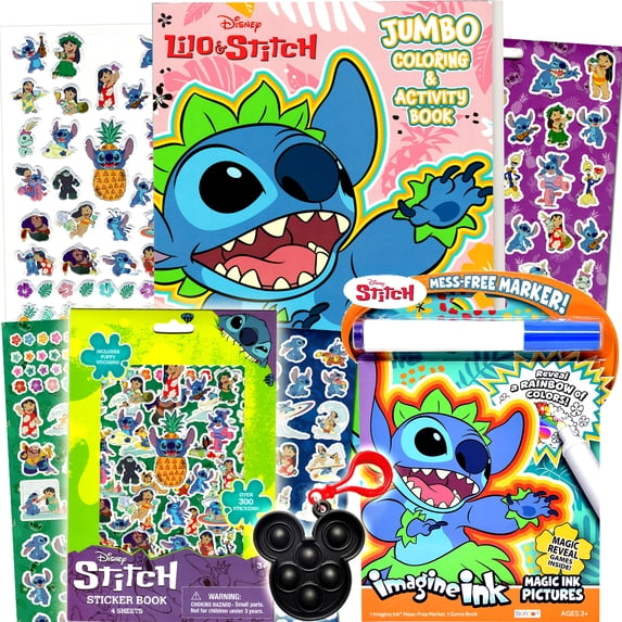 Bendon Disney Lilo and Stitch Coloring Book and Sticker Set with Imagine Ink and Fidget Toy for Kids