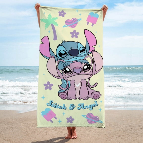 Disney Lilo and Stitch Cool & Sweet 100% Cotton Beach Towel, 28x58