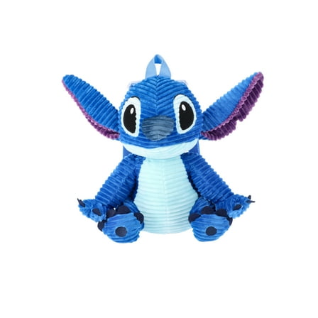 Disney Lilo and Stitch Kids Corduroy Plush Backpack, Blue