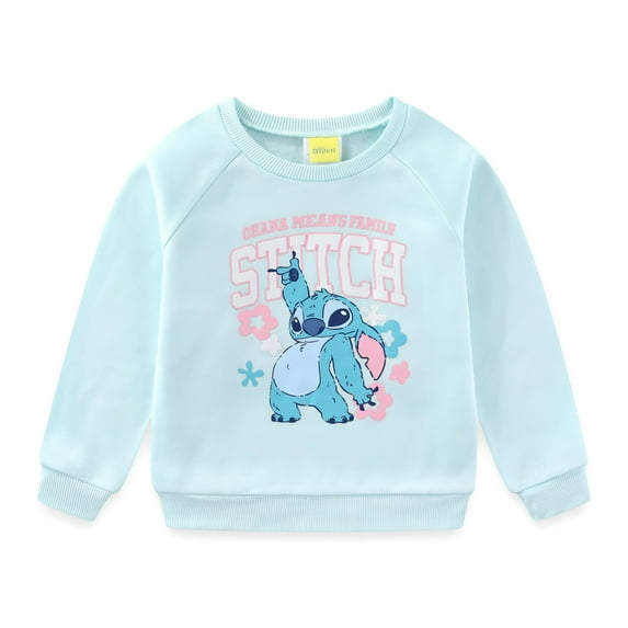 Disney Lilo and Stitch Crewneck Pullover Sweatshirt (Girls), Sizes 4-10