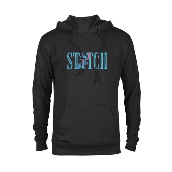 Disney Lilo and Stitch Cute Lettering - Pullover Hoodie for Adults – Customized-Black