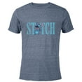 thumbnail image 1 of Disney Lilo and Stitch Cute Lettering - Short Sleeve Blended T-Shirt for Adults – Customized-Navy Heather, 1 of 5