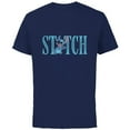 thumbnail image 1 of Disney Lilo and Stitch Cute Lettering - Short Sleeve Cotton T-Shirt for Adults - Customized-Navy, 1 of 5