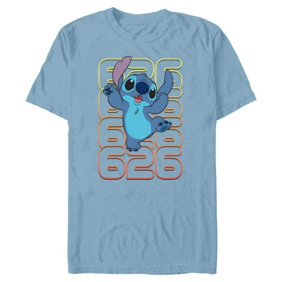 Disney Lilo and Stitch Experiment 626 - Short Sleeve Blended T-Shirt for Adults - Customized-Ocean Blue