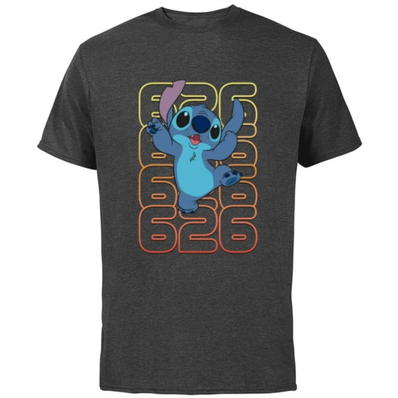 Disney Lilo and Stitch Experiment 626 - Short Sleeve Cotton T-Shirt for Adults - Customized-Charcoal