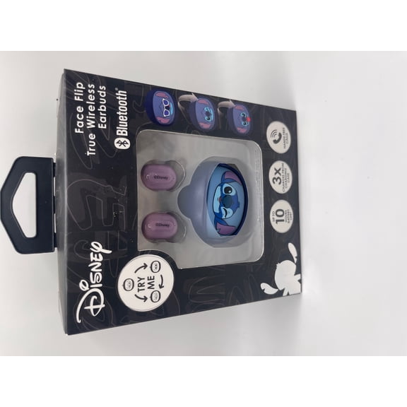 Disney Lilo and Stitch Face Flip True Wireless Bluetooth Earbuds New Up to 10 Hours Playtime 3x Charge from Case