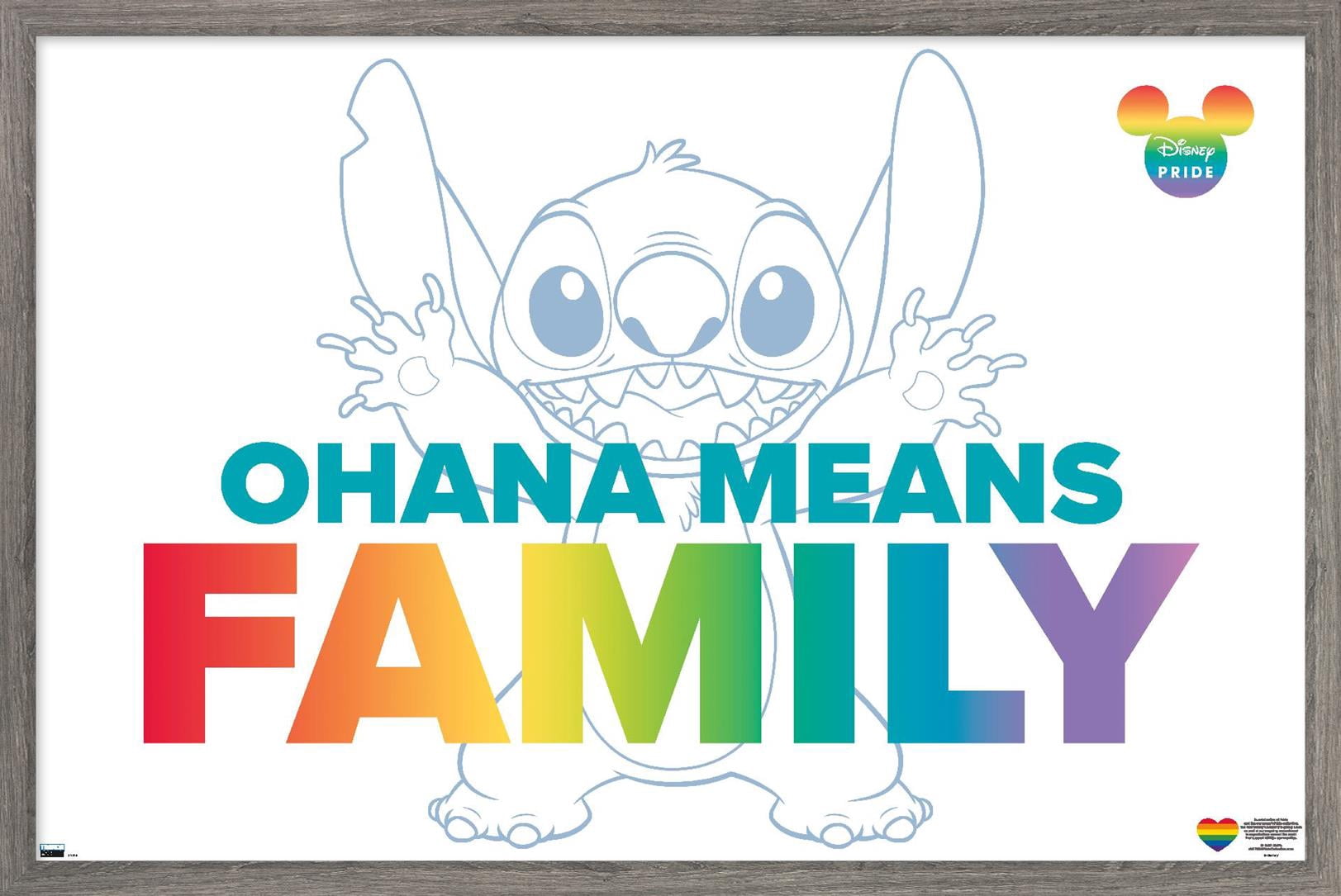 Disney Lilo and Stitch - Family Pride Wall Poster, 14.725" x 22.375" Framed