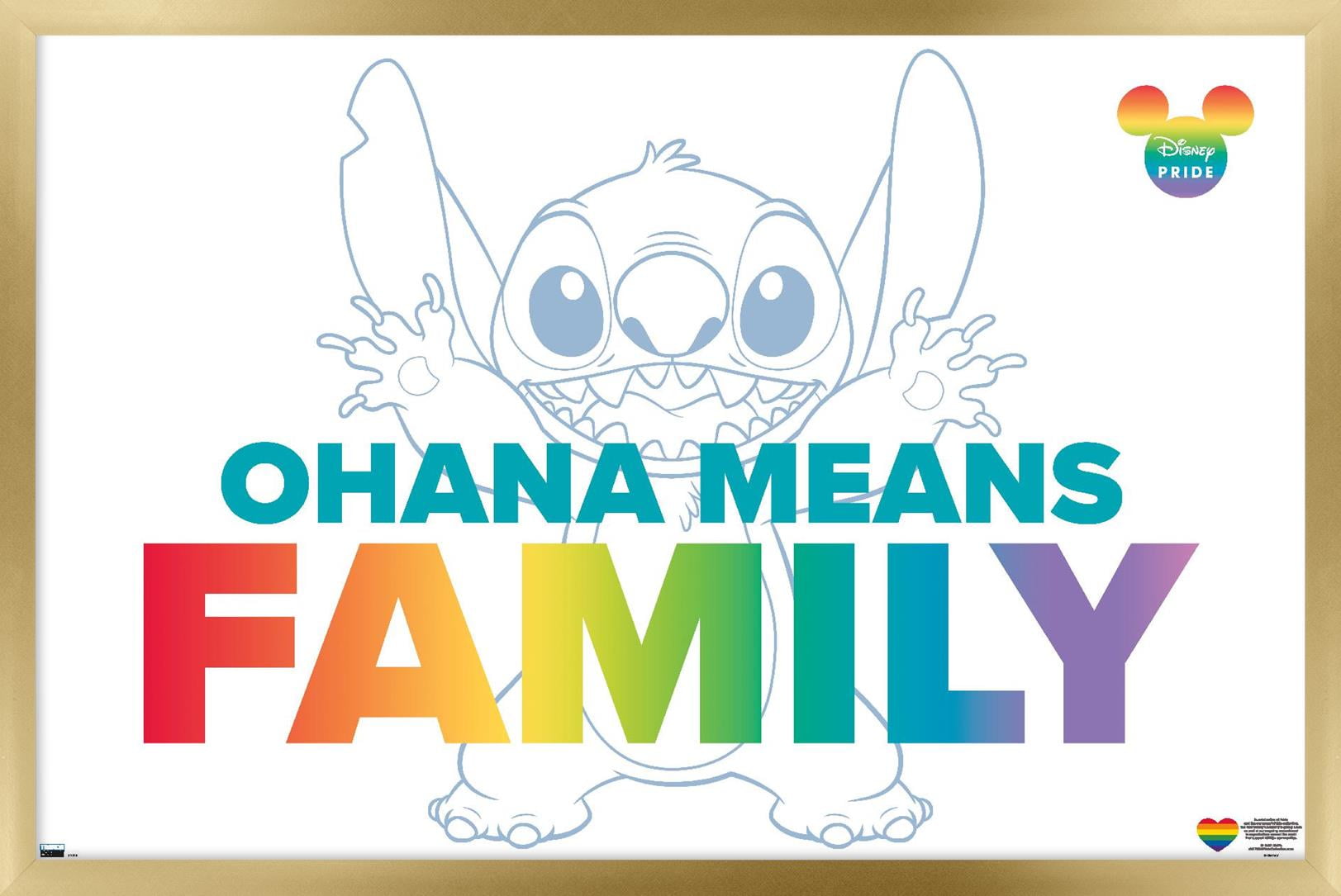 Disney Lilo and Stitch - Family Pride Wall Poster, 22.375" x 34" Framed