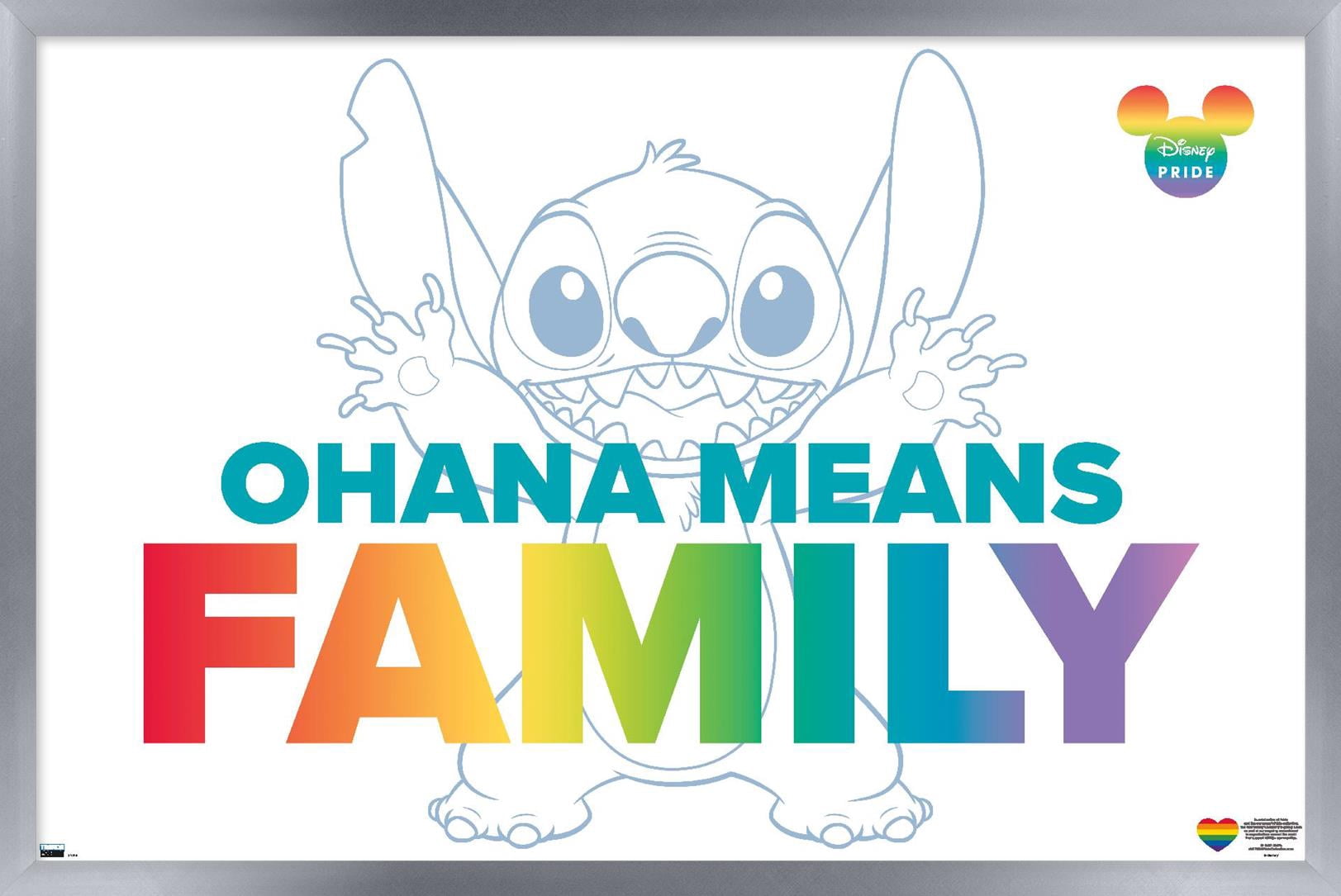 Disney Lilo and Stitch - Family Pride Wall Poster, 22.375" x 34" Framed