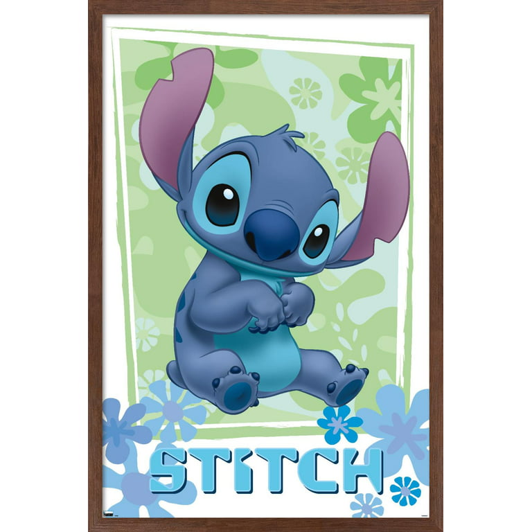 Disney Lilo and Stitch - Flowers Wall Poster, 14.725 x 22.375, Framed