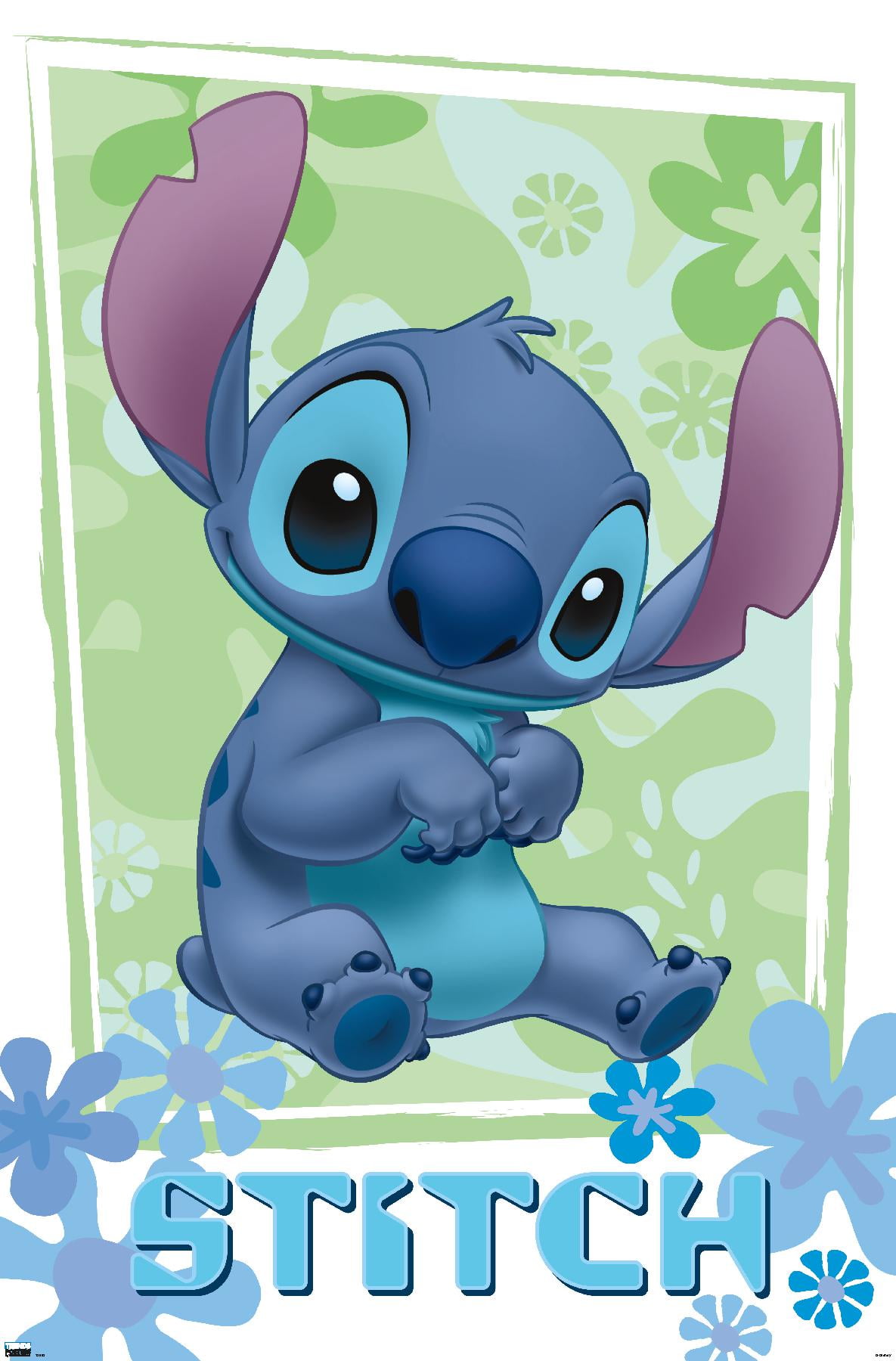Disney Lilo and Stitch - Flowers Wall Poster with Wooden Magnetic Frame,  22.375 x 34 