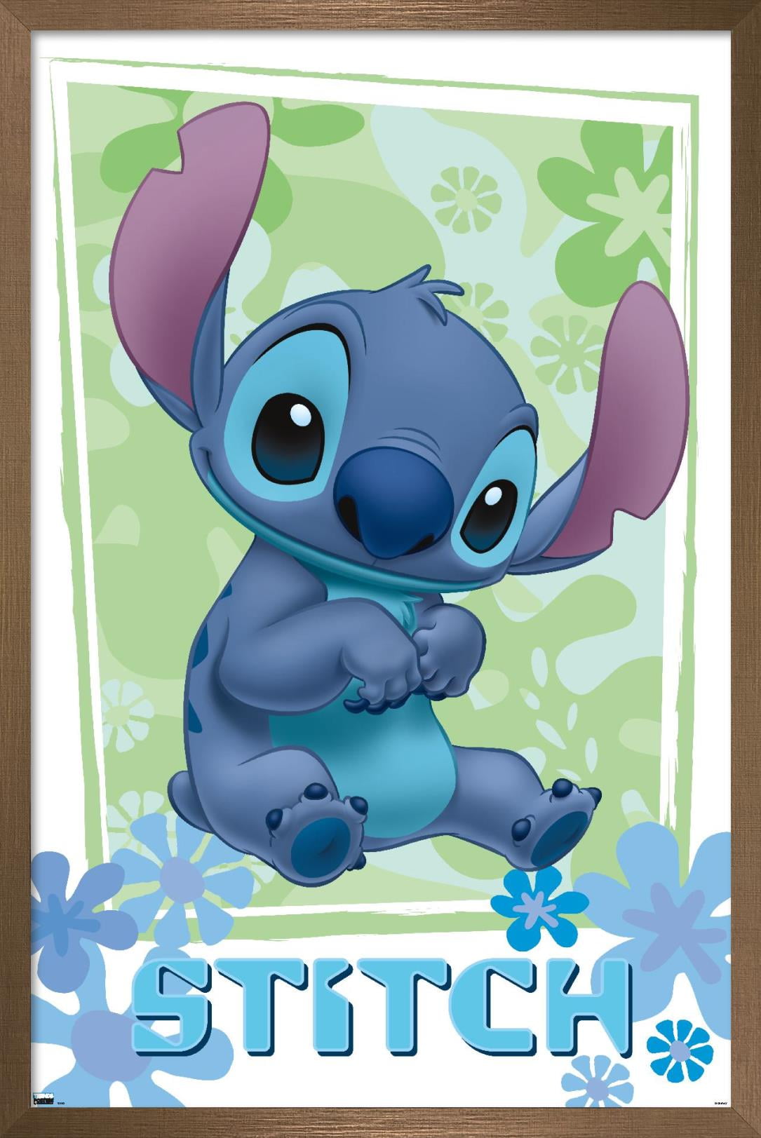 Disney Lilo and Stitch - Flowers Wall Poster, 14.725 x 22.375, Framed 
