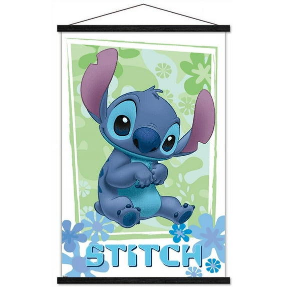Disney Lilo and Stitch - Flowers Wall Poster with Magnetic Frame, 22.375" x 34"