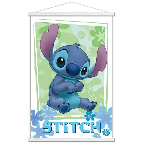 Disney Lilo and Stitch - Flowers Wall Poster with Wooden Magnetic Frame, 22.375" x 34"