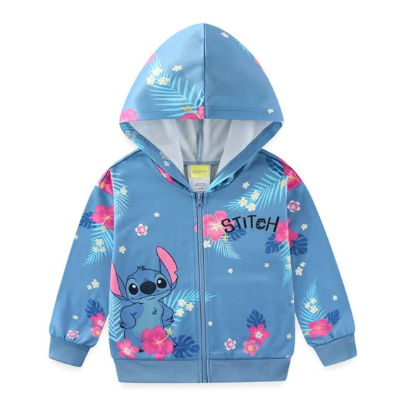 Disney Lilo and Stitch Full Zip Up Hoodie (Girls), Sizes 4-12