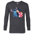 thumbnail image 1 of Disney Lilo and Stitch Funny Kisses - Long Sleeve T-Shirt for Men - Customized-Charcoal Heather, 1 of 5