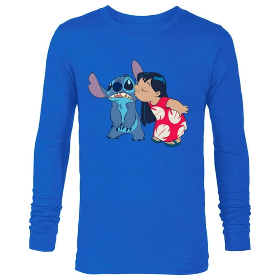 Disney Lilo and Stitch Funny Kisses - Long Sleeve T-Shirt for Men - Customized-Royal