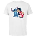thumbnail image 1 of Disney Lilo and Stitch Funny Kisses - Short Sleeve Cotton T-Shirt for Adults - Customized-White, 1 of 5