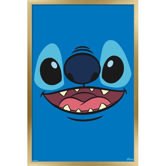 Disney Lilo and Stitch - Giant Face Smile Wall Poster, 14.725" x 22.375" Framed