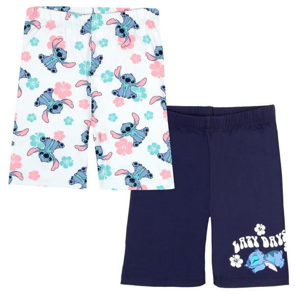 Disney Lilo and Stitch Girls 2-Pack Shorts Set - Lilo & Stitch Biker Shorts Bundle Set for Girls (Sizes 2T-14)